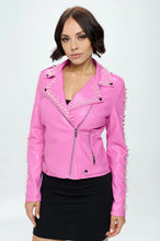 Load image into Gallery viewer, The PEARLfect Pink Moto Jacket
