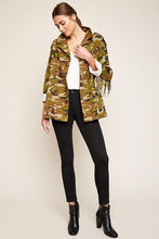 Load image into Gallery viewer, Camouflage Fringe Jacket- Pink Chevrons
